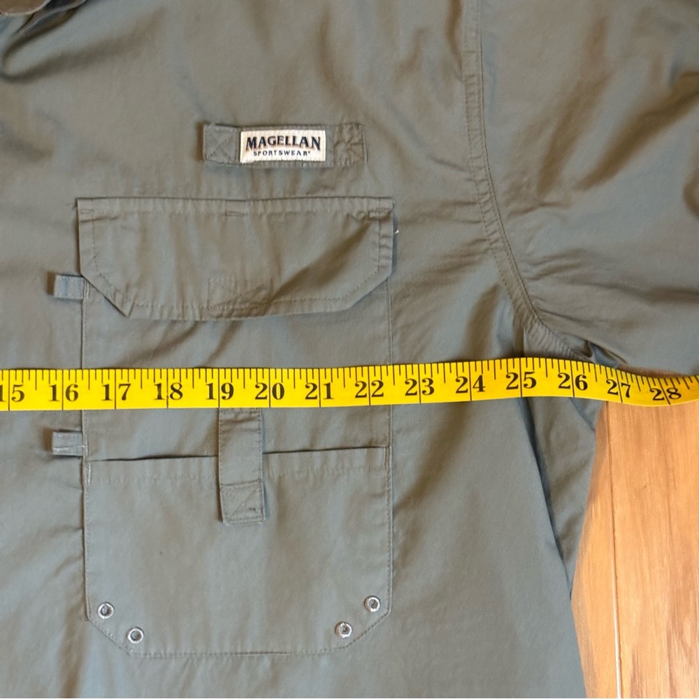 Magellan Fishing Shirt XL Green Vented UPF Performance Button Front long sleeve - Picture 9 of 12